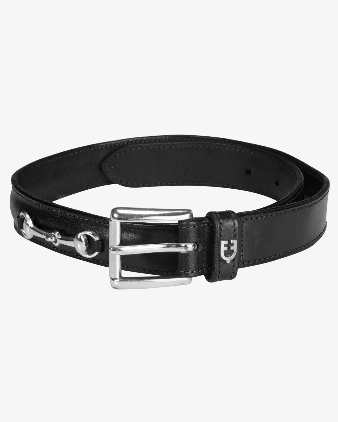 Leather belt with snaffle bits