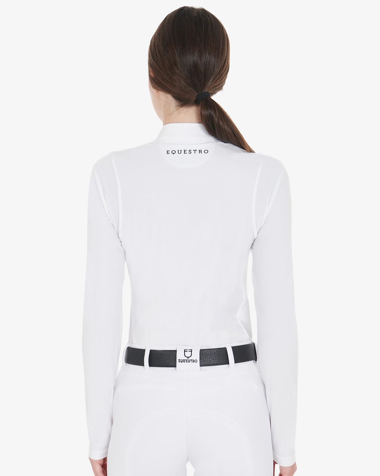 Polo donna slim fit in tessuto tecnico