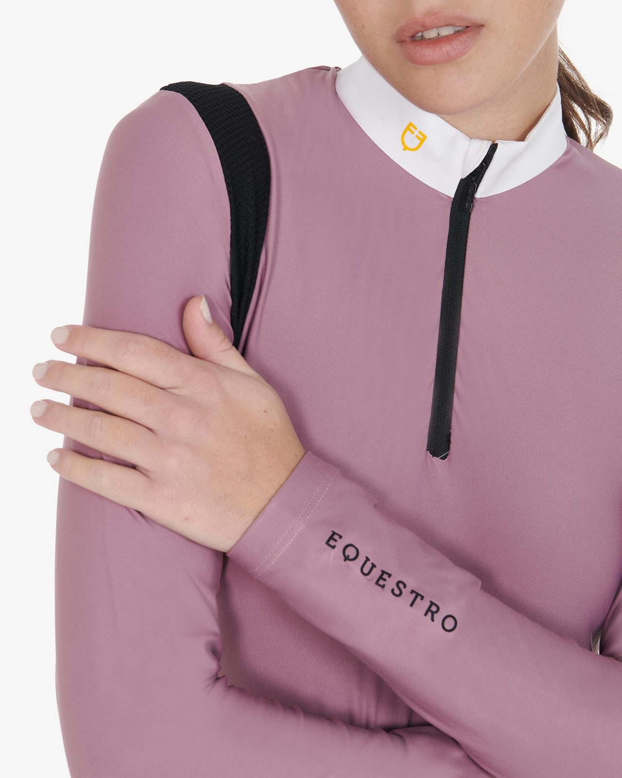 Polo donna slim fit in tessuto tecnico