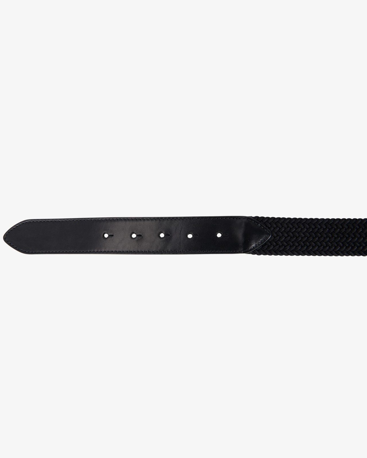 Cintura in cuoio con elastico e logo a fibbia