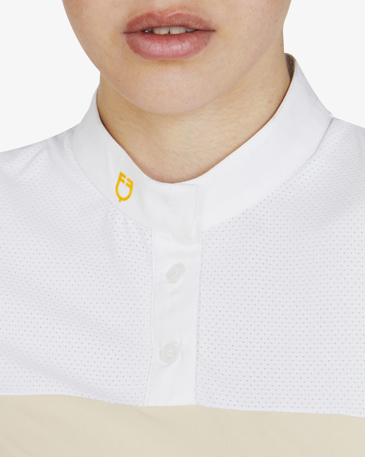 Polo donna slim fit tessuto tecnico e mesh