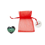 Cuore pietra saponaria nero e verde.