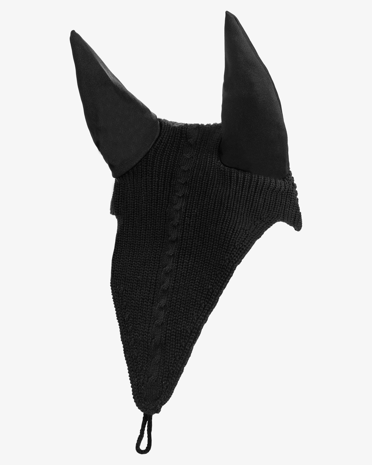 Meshing fly veil with drawstring at the noseband