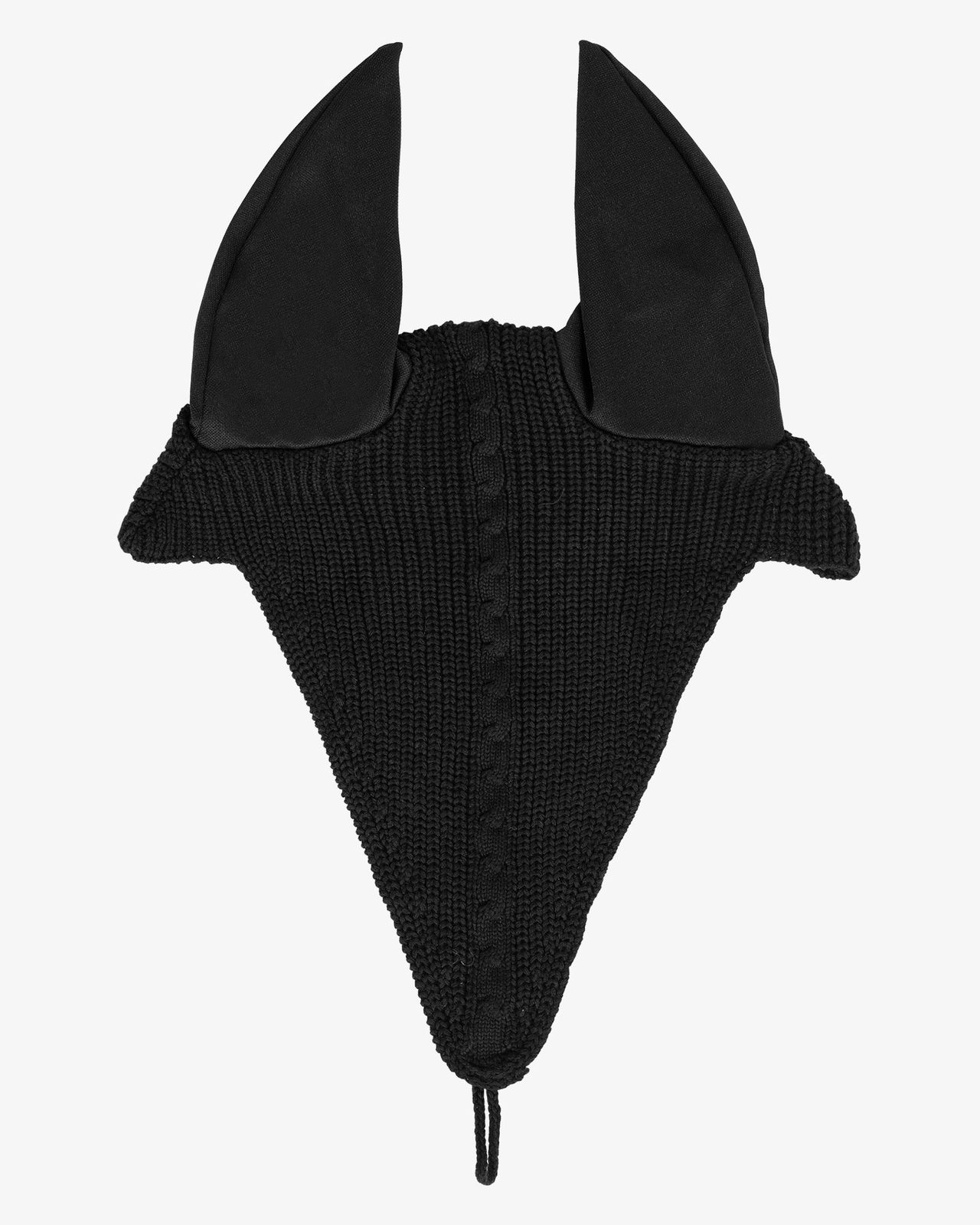 Meshing fly veil with drawstring at the noseband