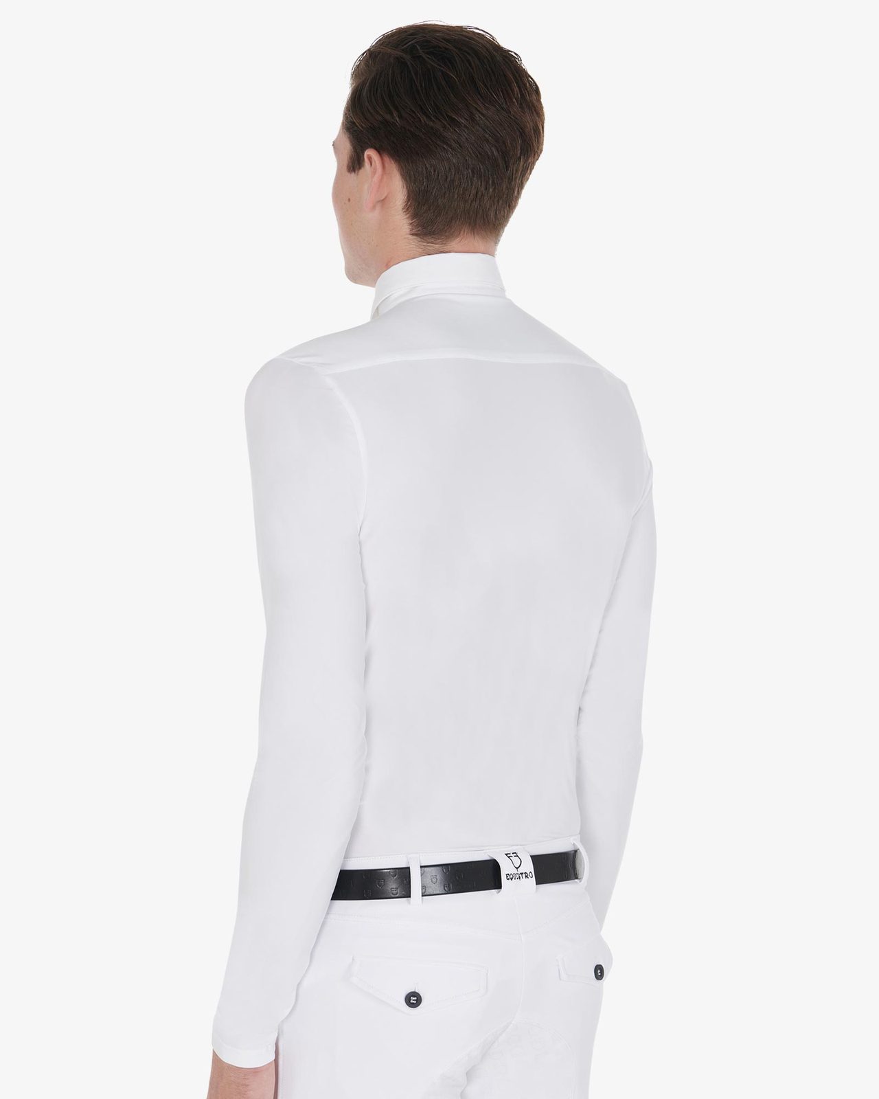 Polo uomo manica lunga in tessuto tecnico felpato