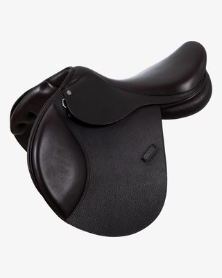 Jumping saddle hammered French leather
