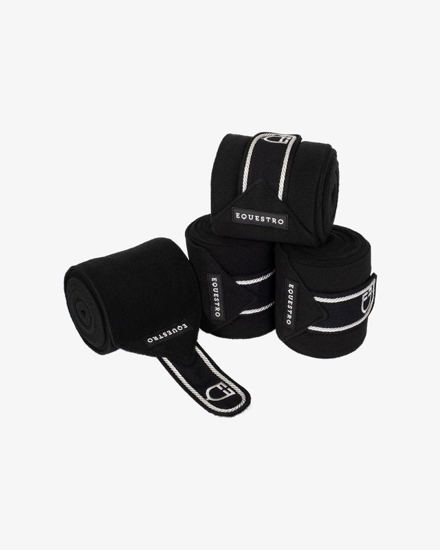 Fleece pony bandages with embroidered logo