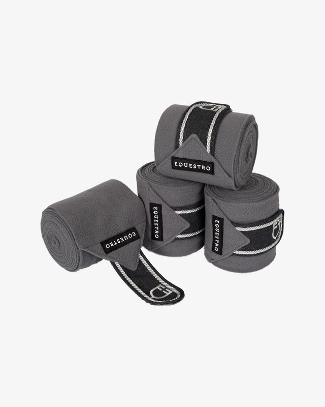Fleece pony bandages with embroidered logo