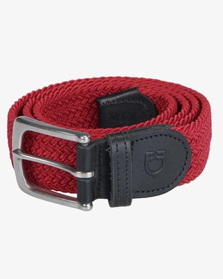 Elasticized belt crossed pattern