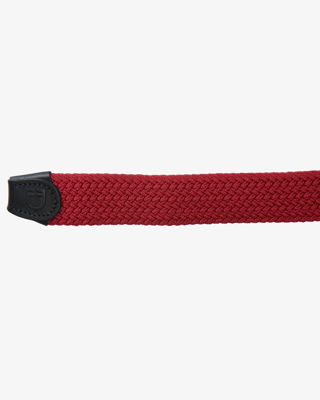 Elasticized belt crossed pattern