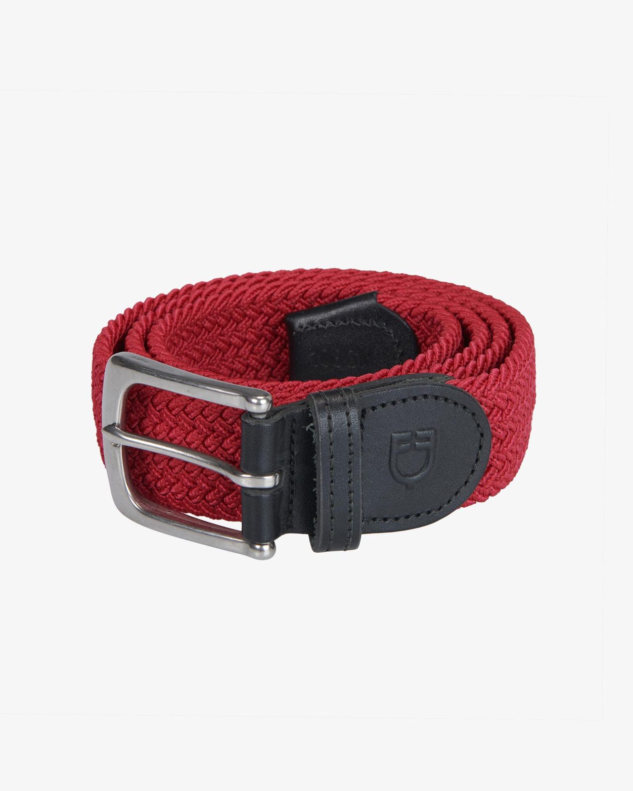 Elasticized kids belt crossed pattern