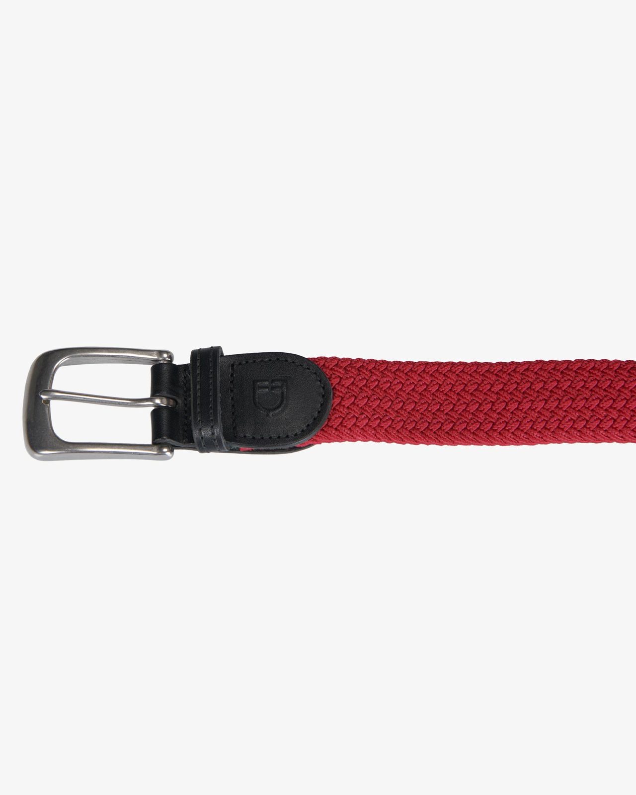 Elasticized kids belt crossed pattern