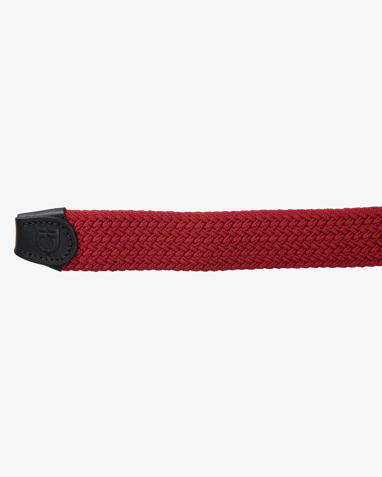 Elasticized kids belt crossed pattern