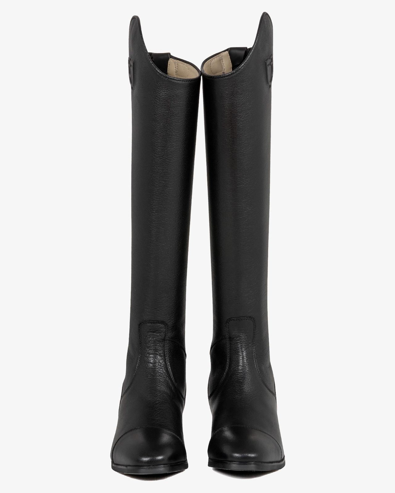 Unisex calfskin boots with rear zipper