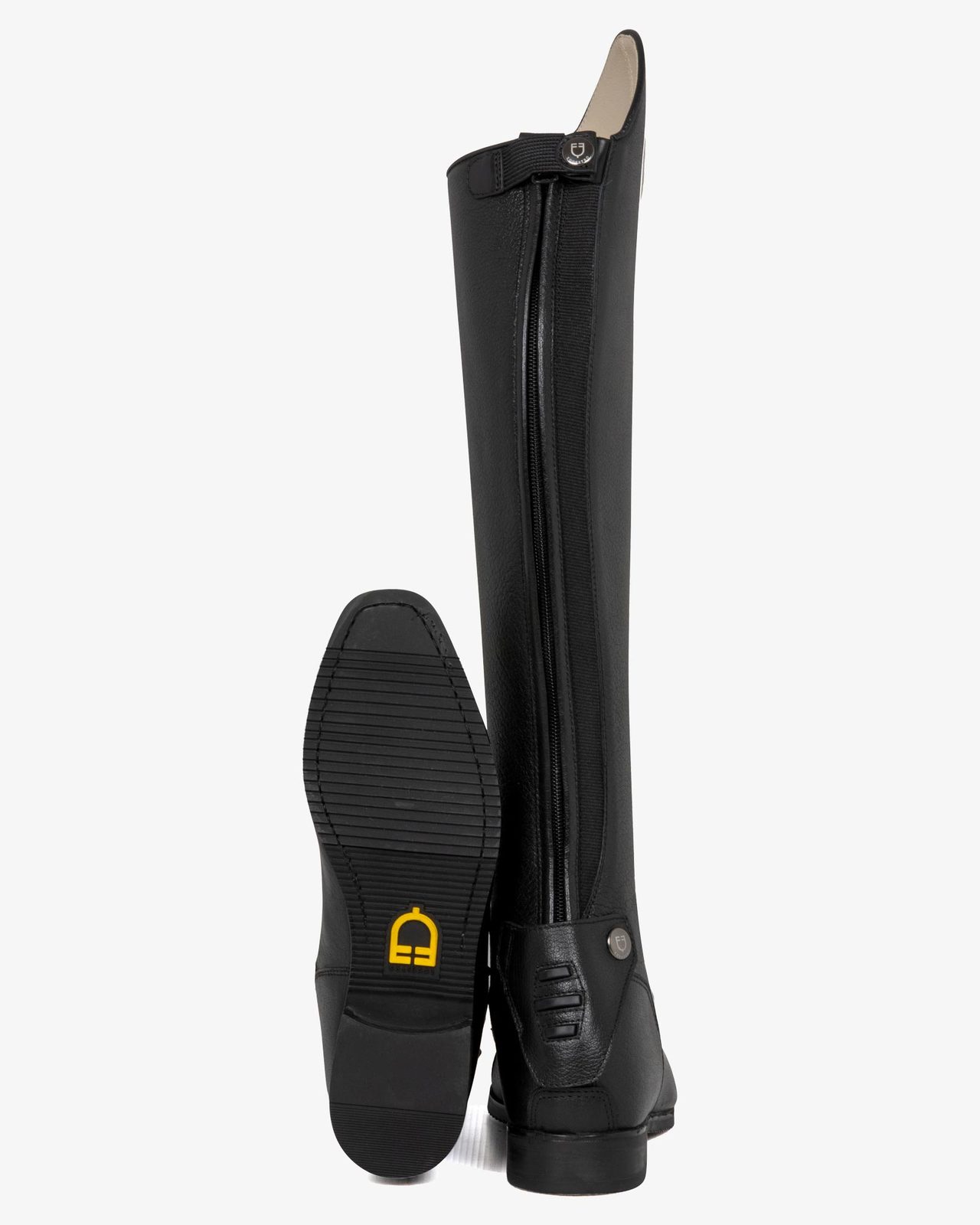 Unisex calfskin boots with rear zipper