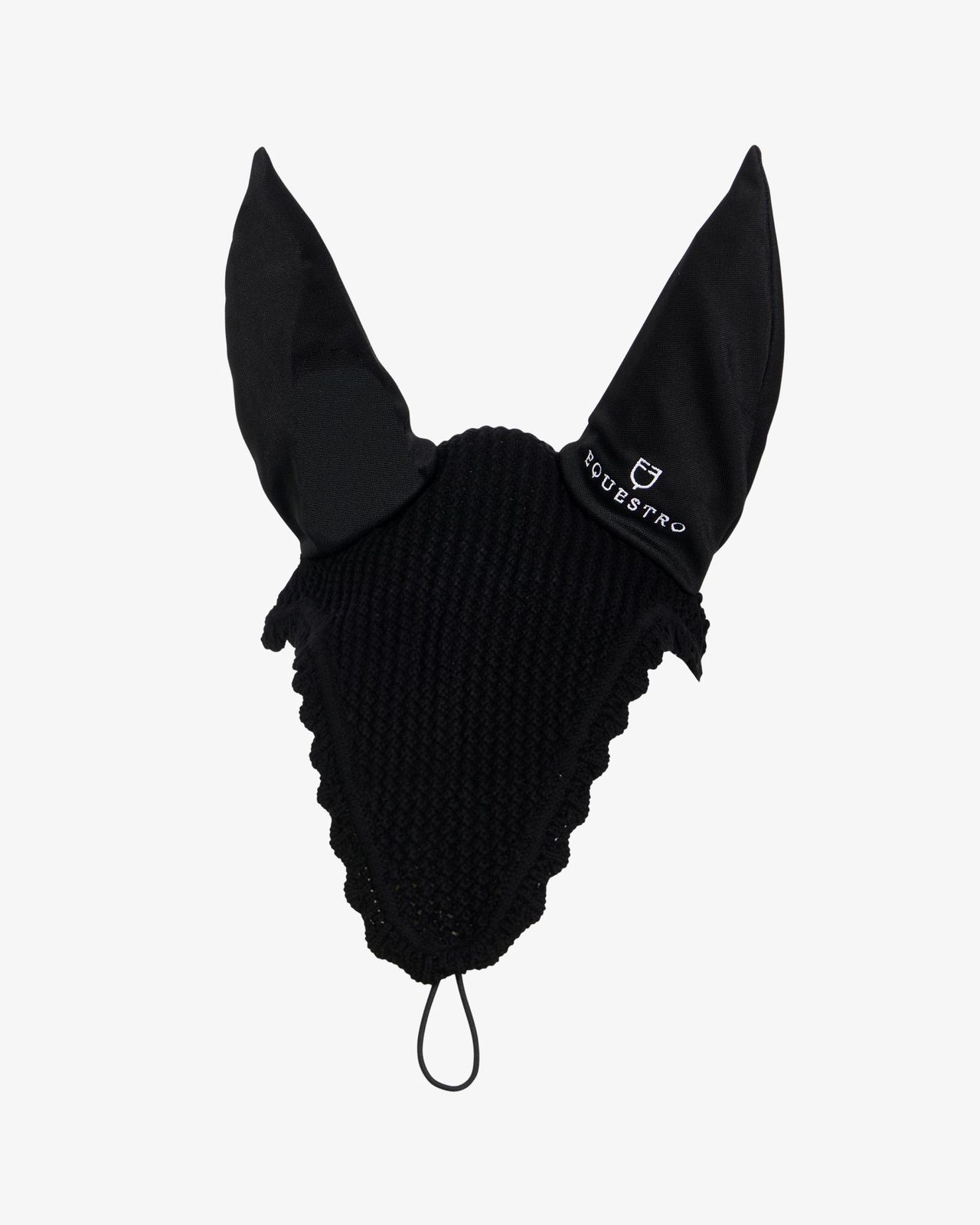 Knitted fly veil with elastic front strap