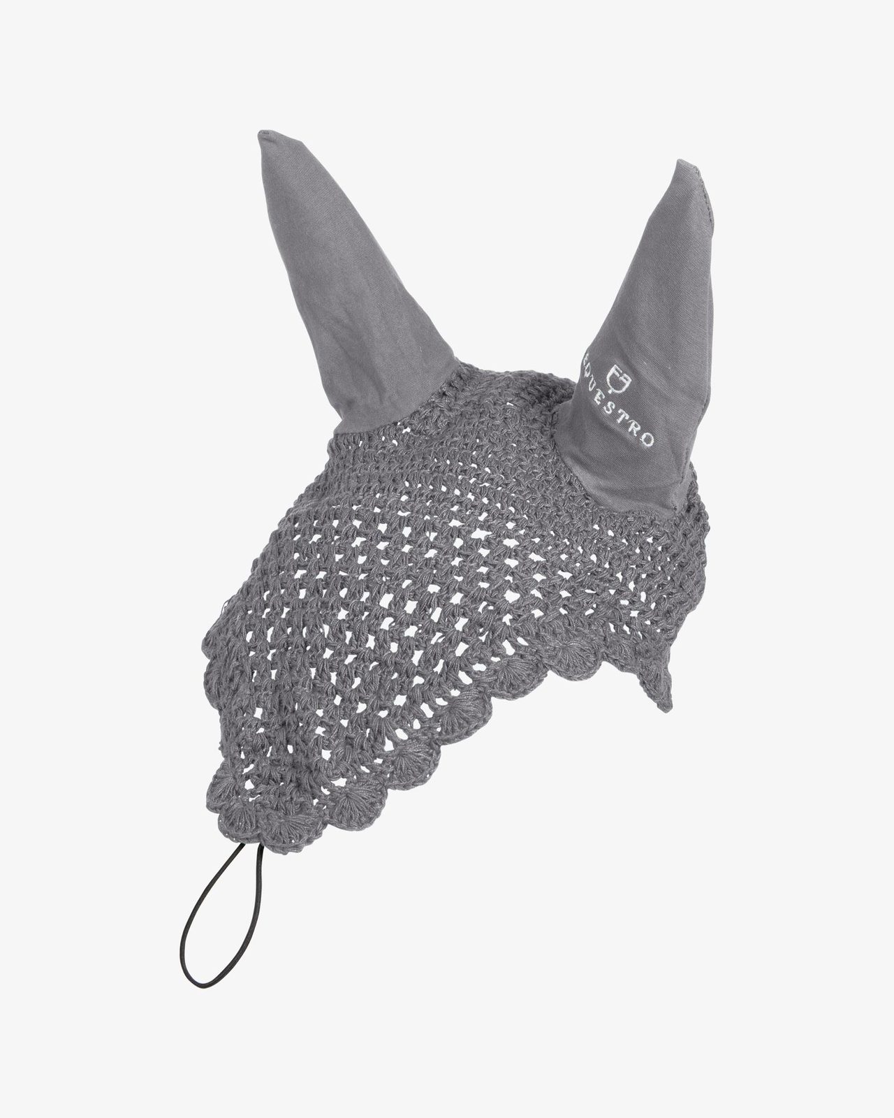 Knitted fly veil with elastic front strap