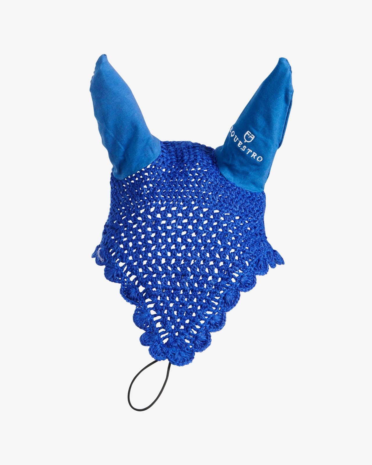 Knitted fly veil with elastic front strap