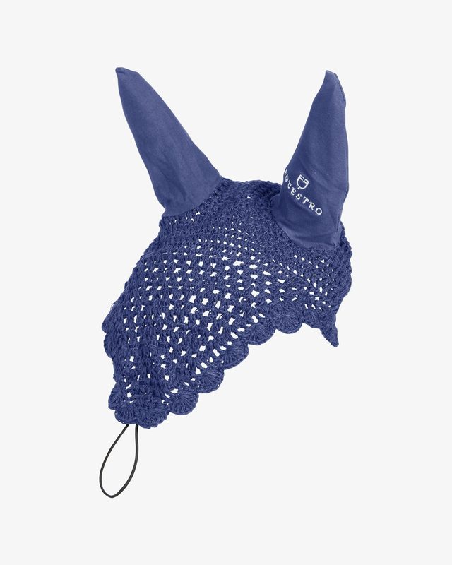 Knitted fly veil with elastic front strap
