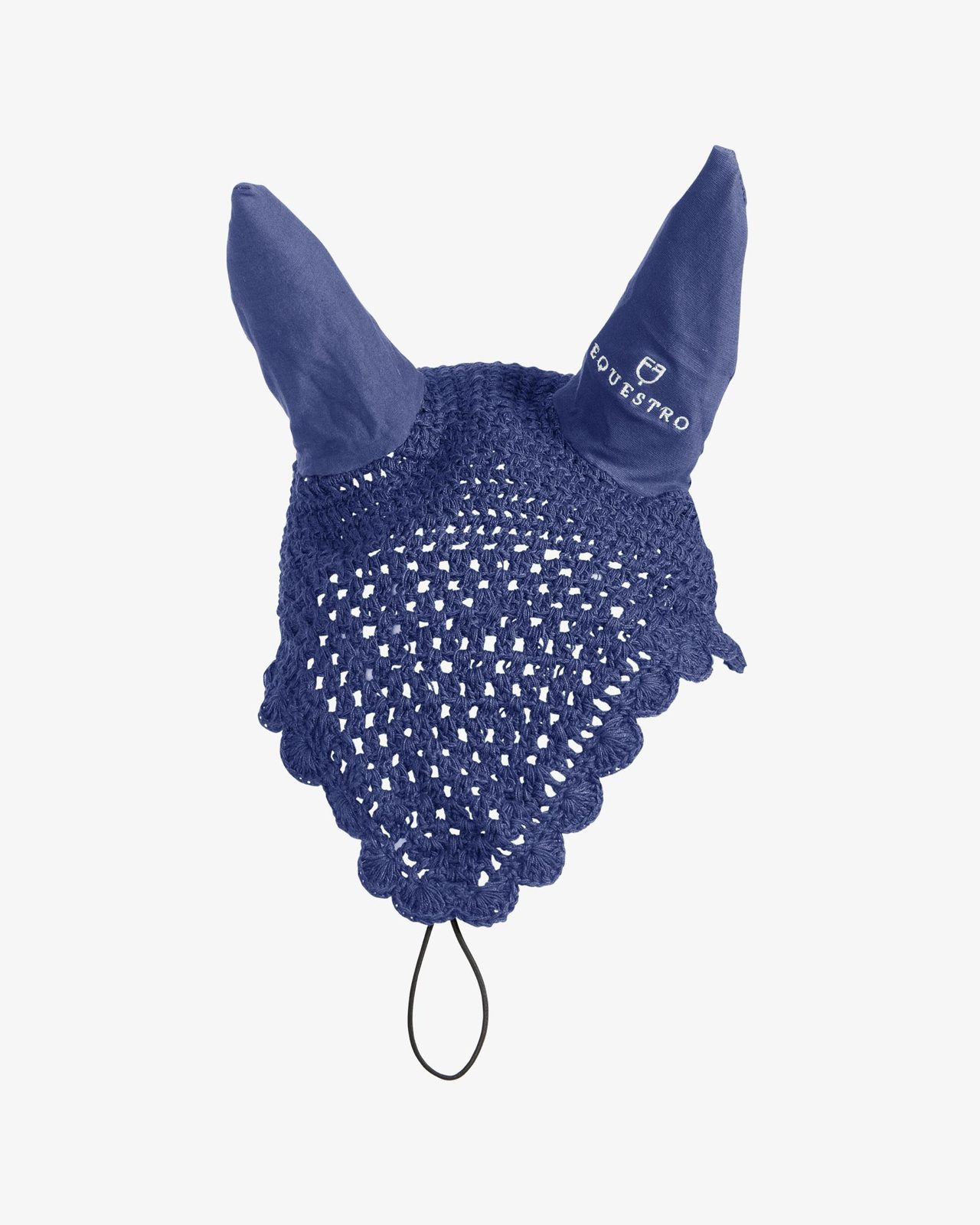 Knitted fly veil with elastic front strap