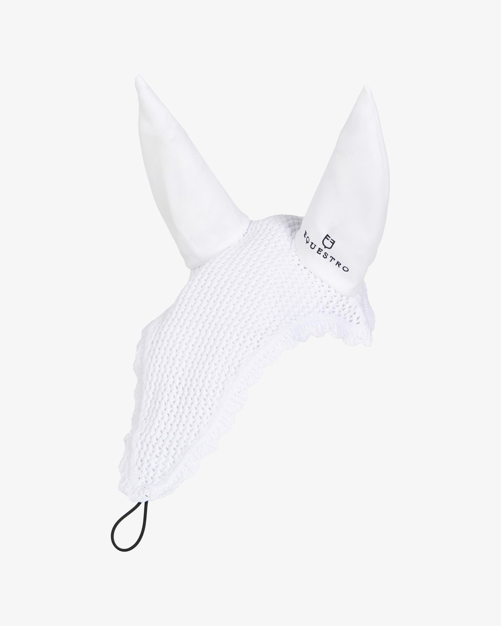 Knitted fly veil with elastic front strap