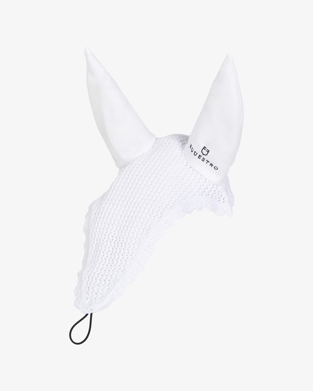 Knitted fly veil with elastic front strap