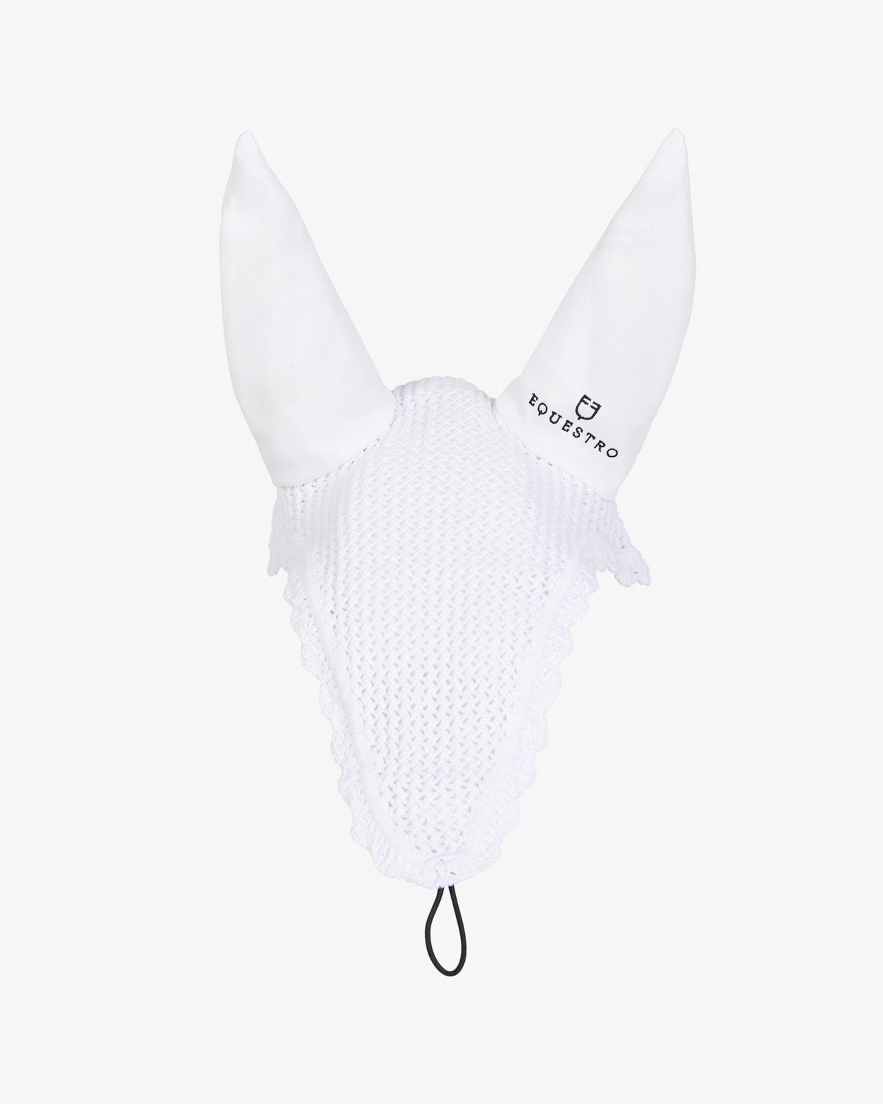 Knitted fly veil with elastic front strap