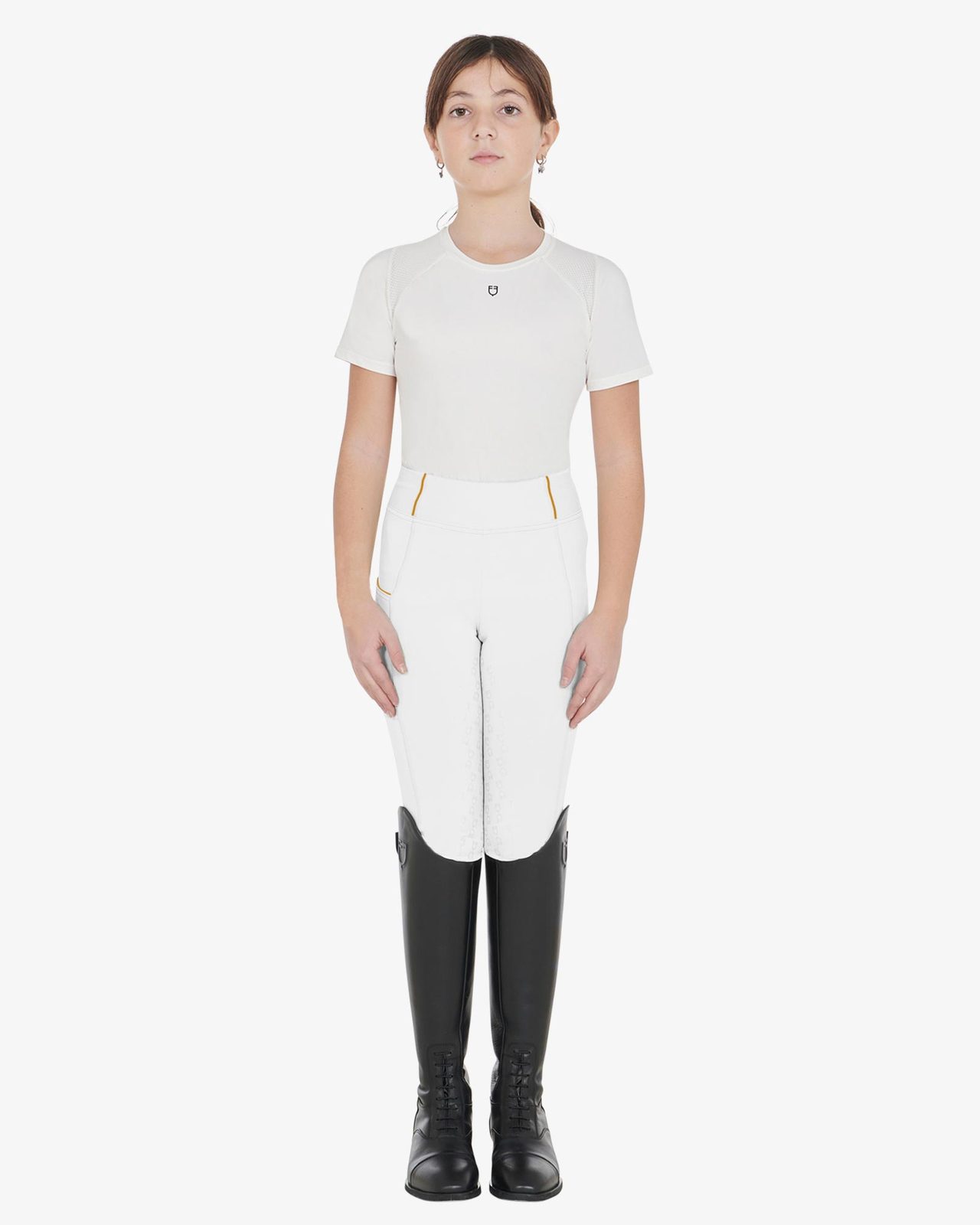 Leggins bambina slim fit grip con logo
