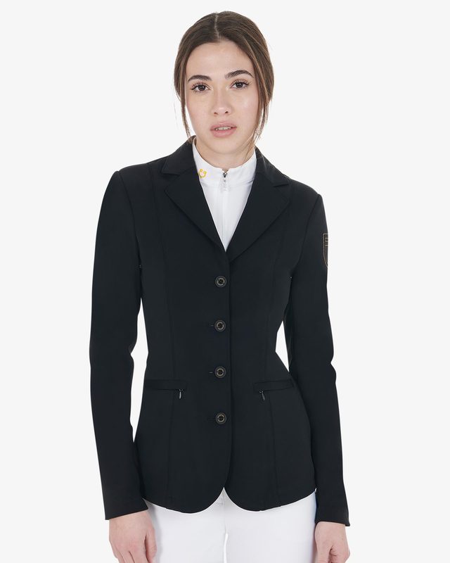 Women's competition jacket with contrasting embroidered logo