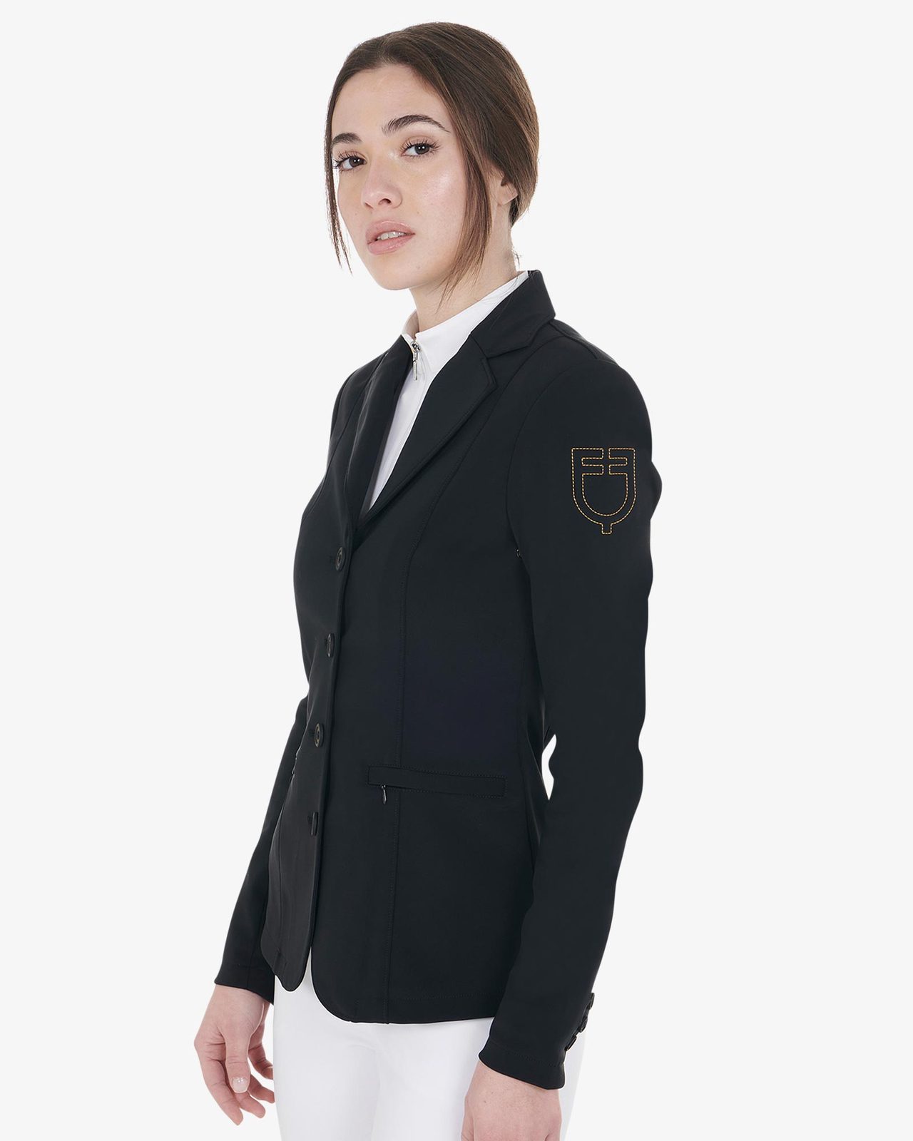 Giacca donna da concorso con logo ricamato a contrasto