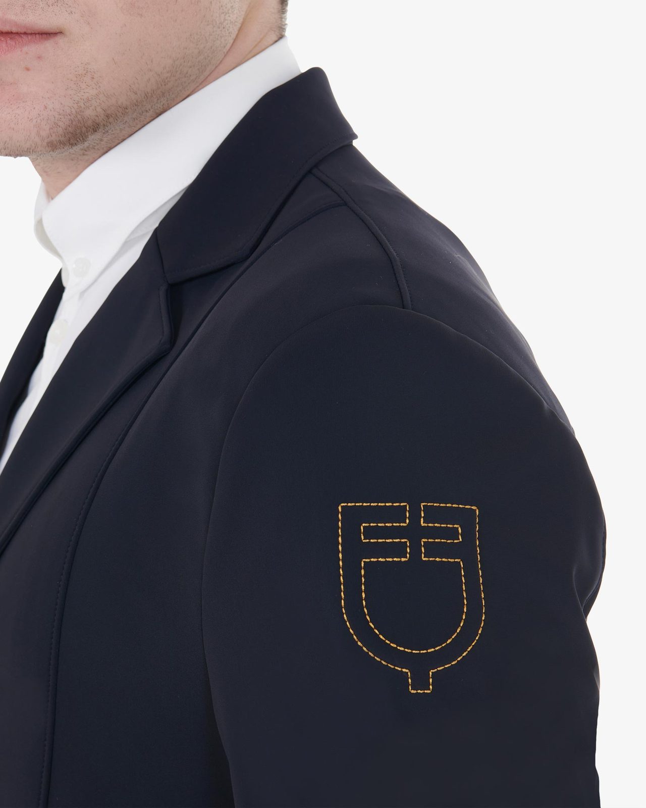 Giacca uomo da concorso con logo ricamato a contrasto