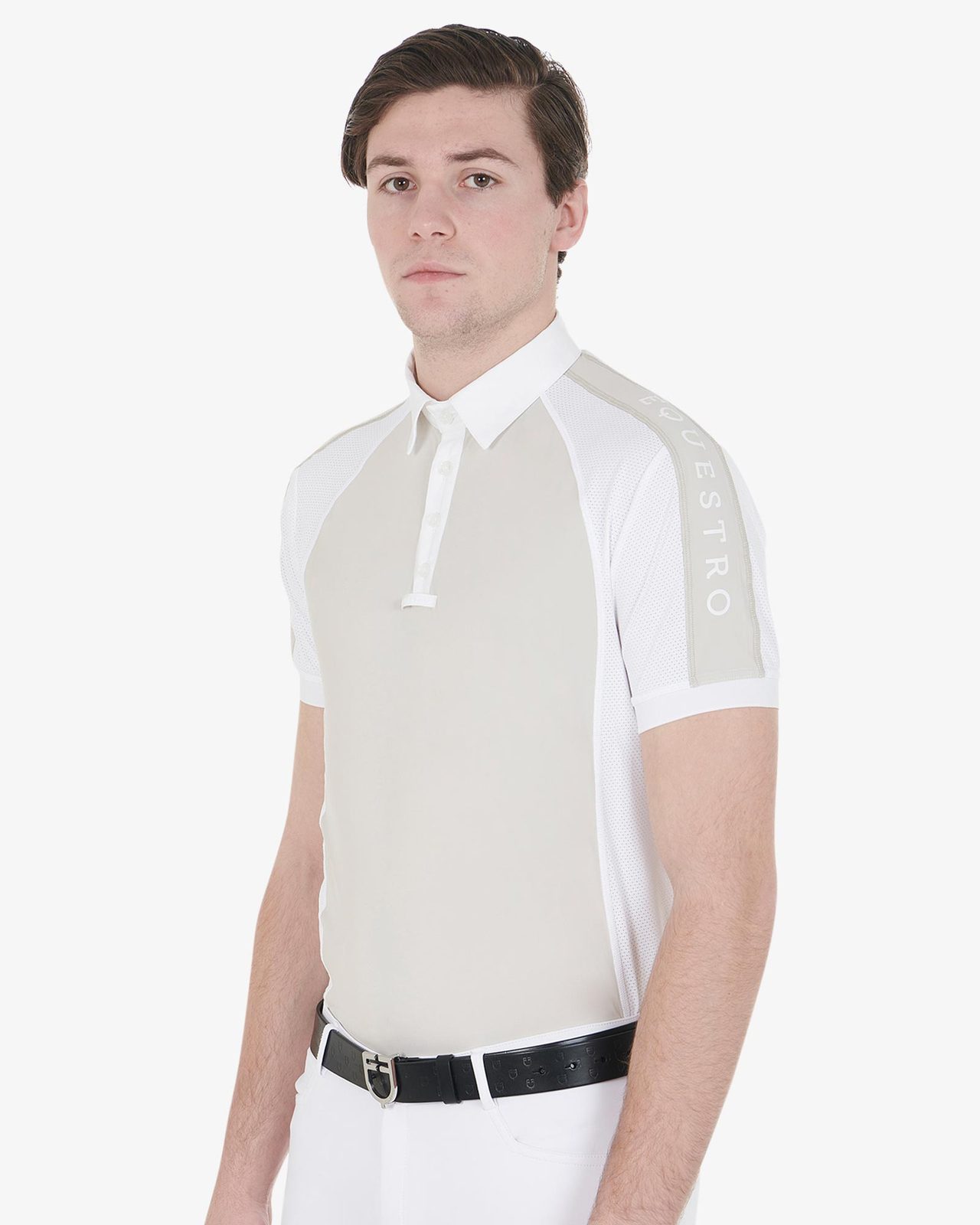Polo uomo da concorso slim fit quattro bottoni