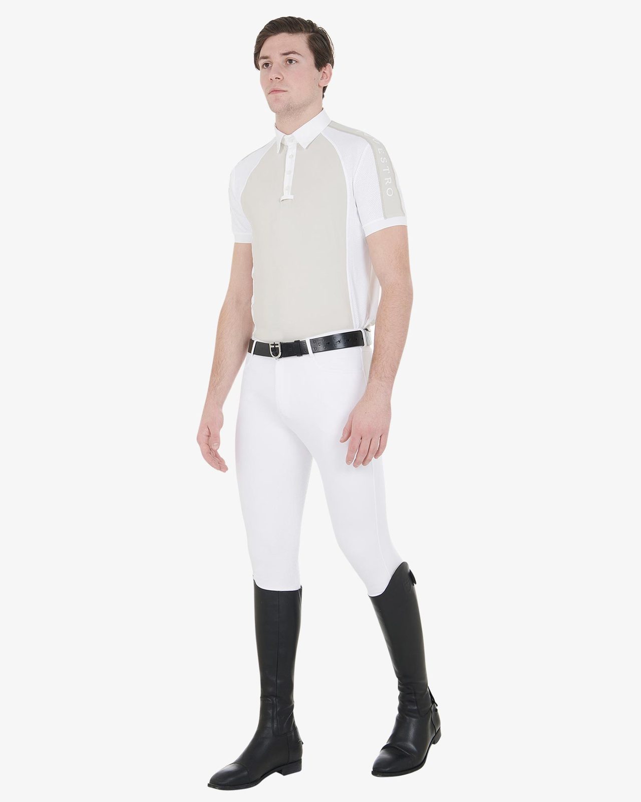 Polo uomo da concorso slim fit quattro bottoni