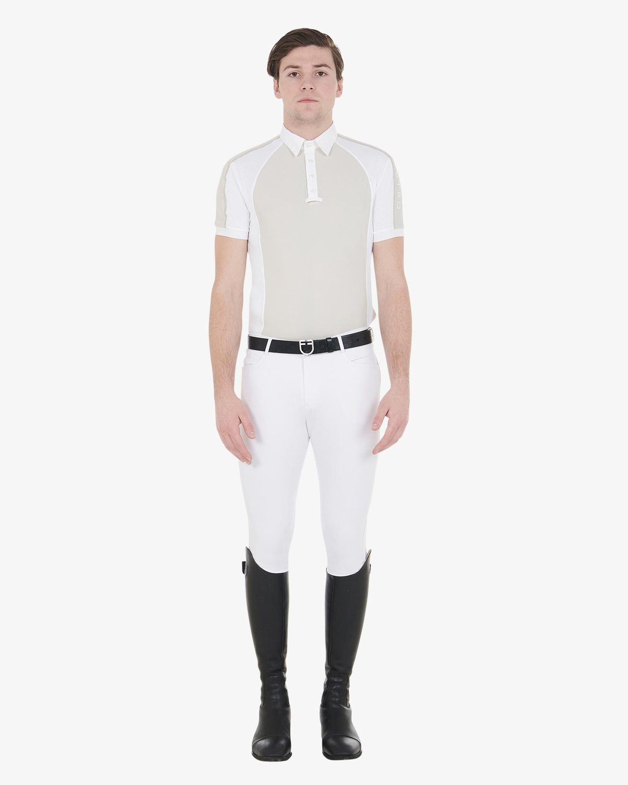 Polo uomo da concorso slim fit quattro bottoni