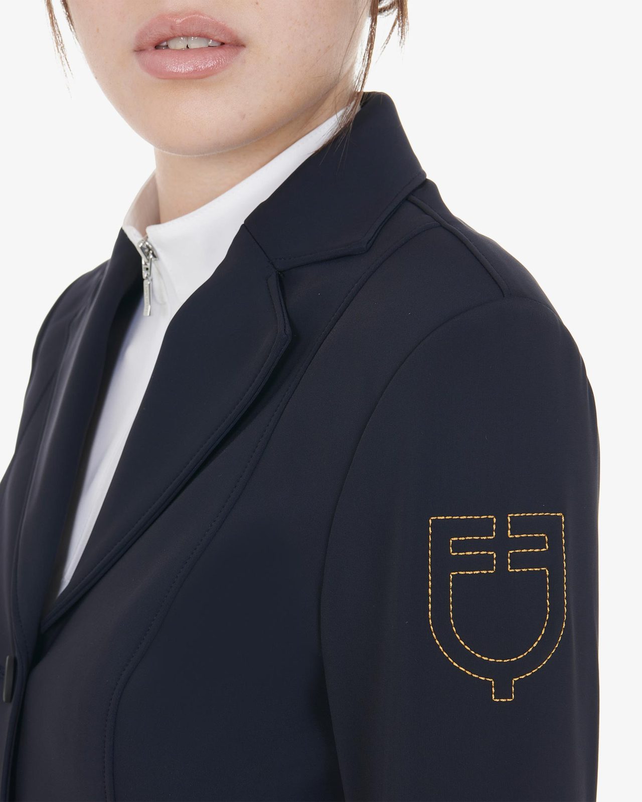 Giacca donna da concorso con logo ricamato a contrasto