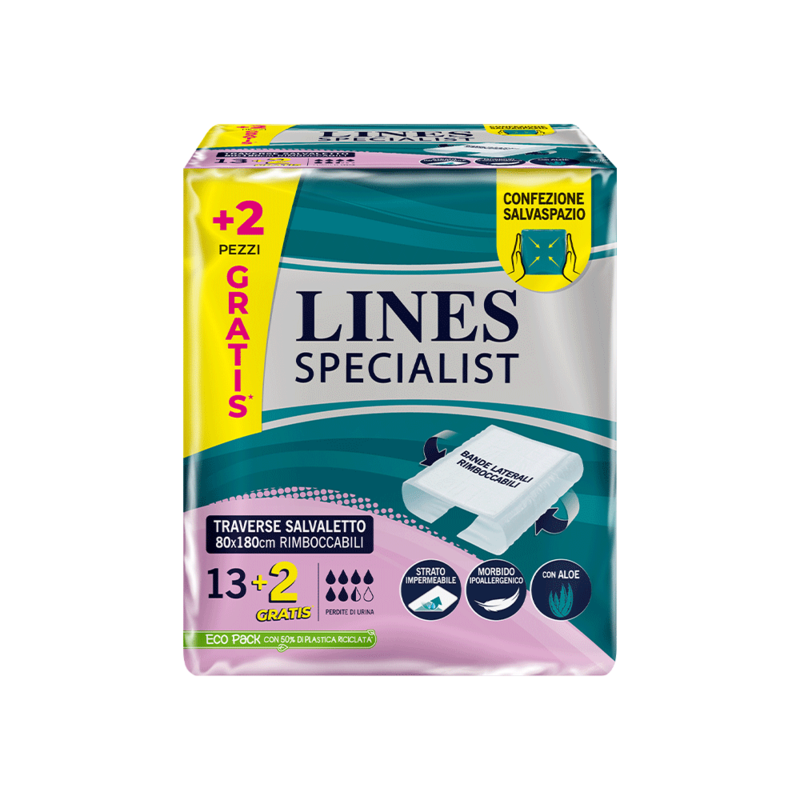 Acquista online Lines Specialist Traversa 80x180 - Lines Specialist, prodotti per perdite di urina Traversa 80x180 Rimboccabile