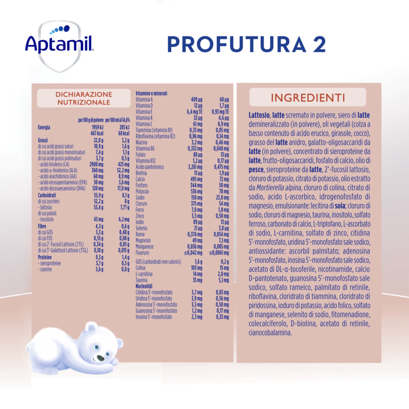 Nuovo Aptamil Profutura 2 Liquido  La nostra miglior formula da oggi in un  formato ancora più pratico! Con Vitamine C e D per aiutare il normale  funzionamento del suo sistema immunitario