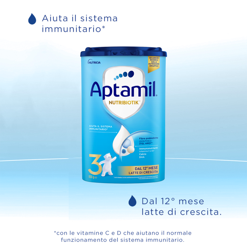 APTAMIL 3 - Latte di Crescita Liquido per Bambini dai 12 mesi, Pronto  all'uso - Formato Convenienza da 6 litri (6 x 1l) : : Alimentari e  cura della casa