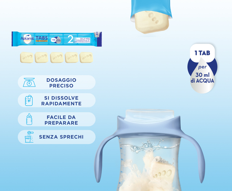 Latte in polvere monodose per neonati, facile da preparare e sciogliere in acqua