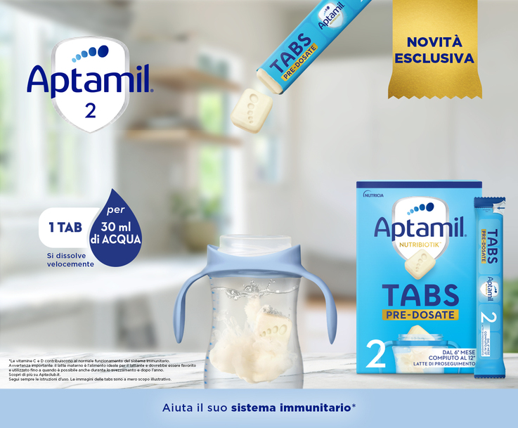 Aptamil Tabs: latte in polvere pre-dosato