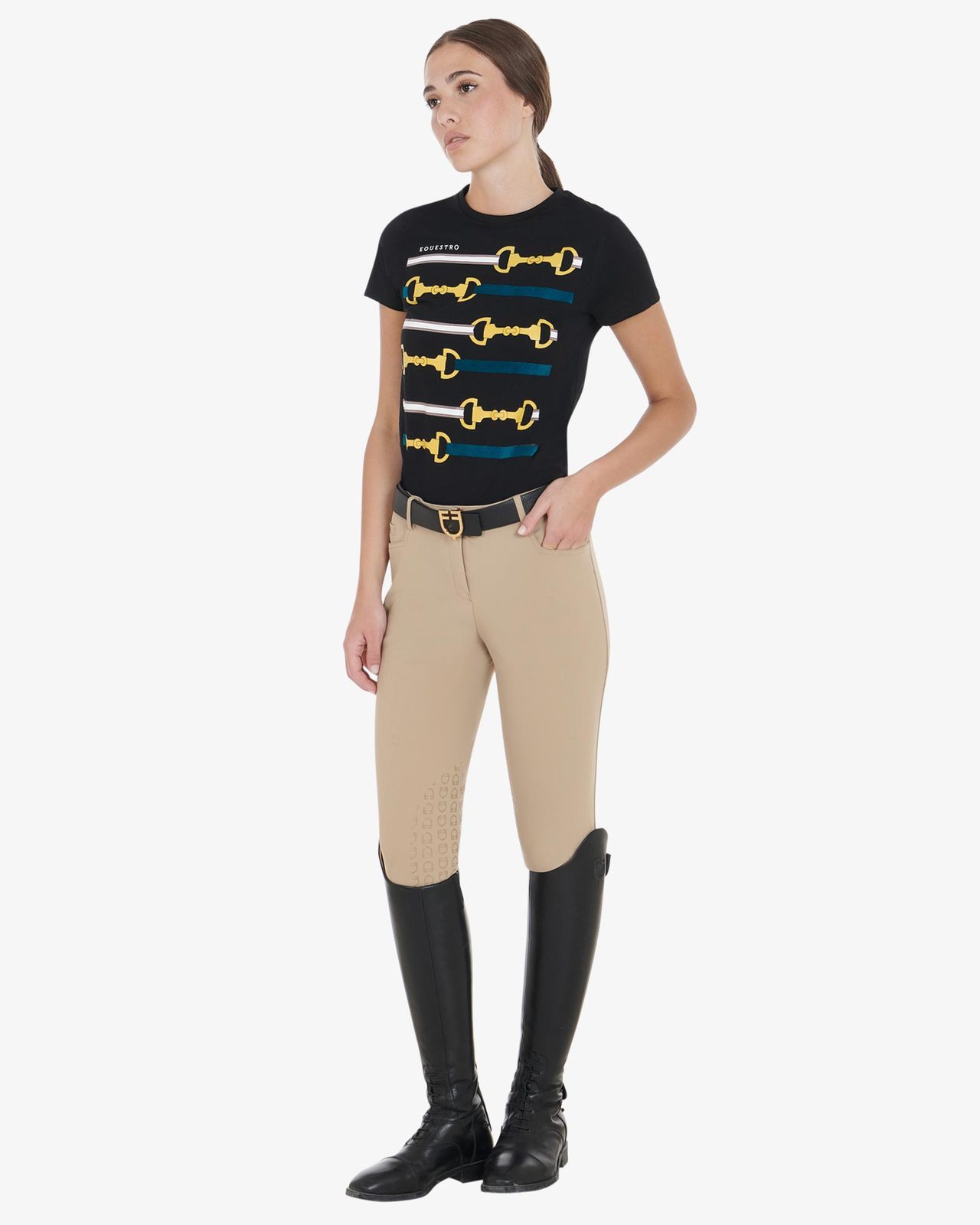 Women's slim fit grip breeches with logo