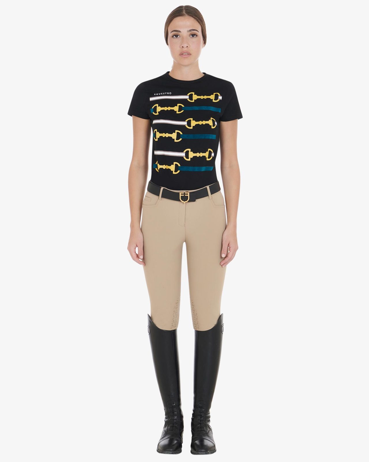 Women's slim fit grip breeches with logo