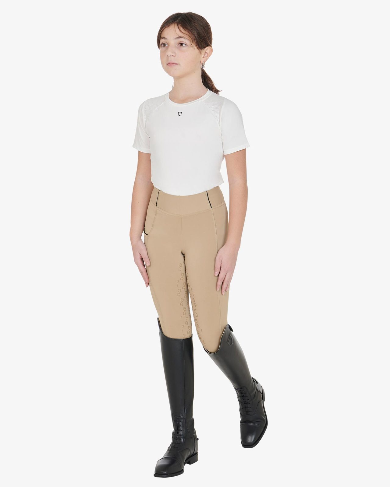 Leggins bambina slim fit grip con logo