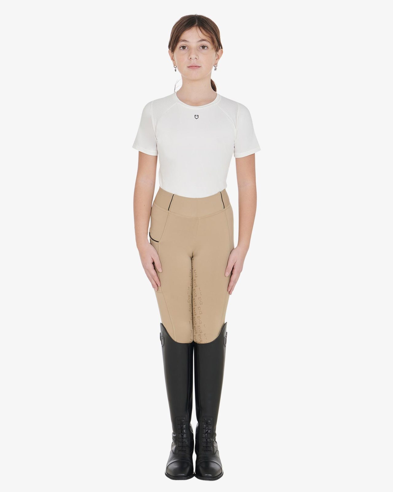 Leggins bambina slim fit grip con logo