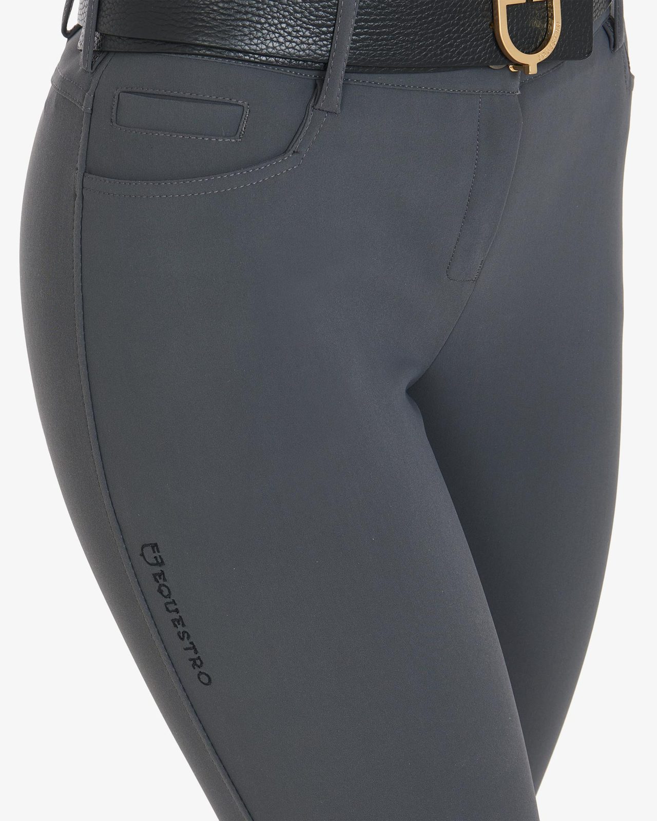 Pantaloni donna slim fit grip con logo Equestro