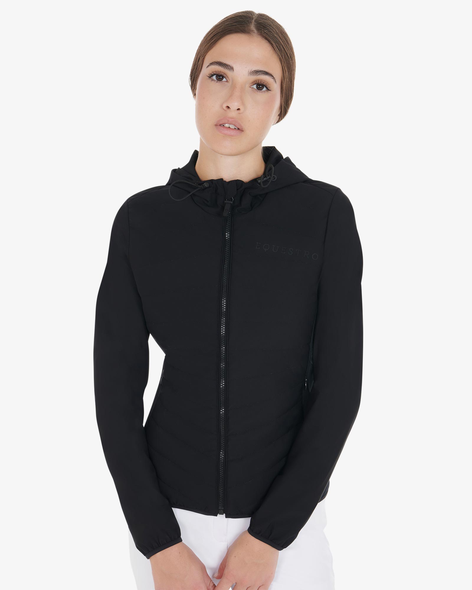 Women's down jacket in technical blend