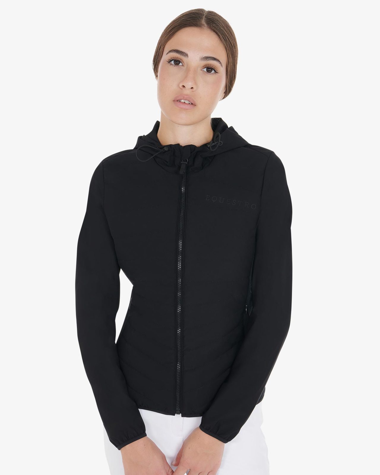 Women's down jacket in technical blend