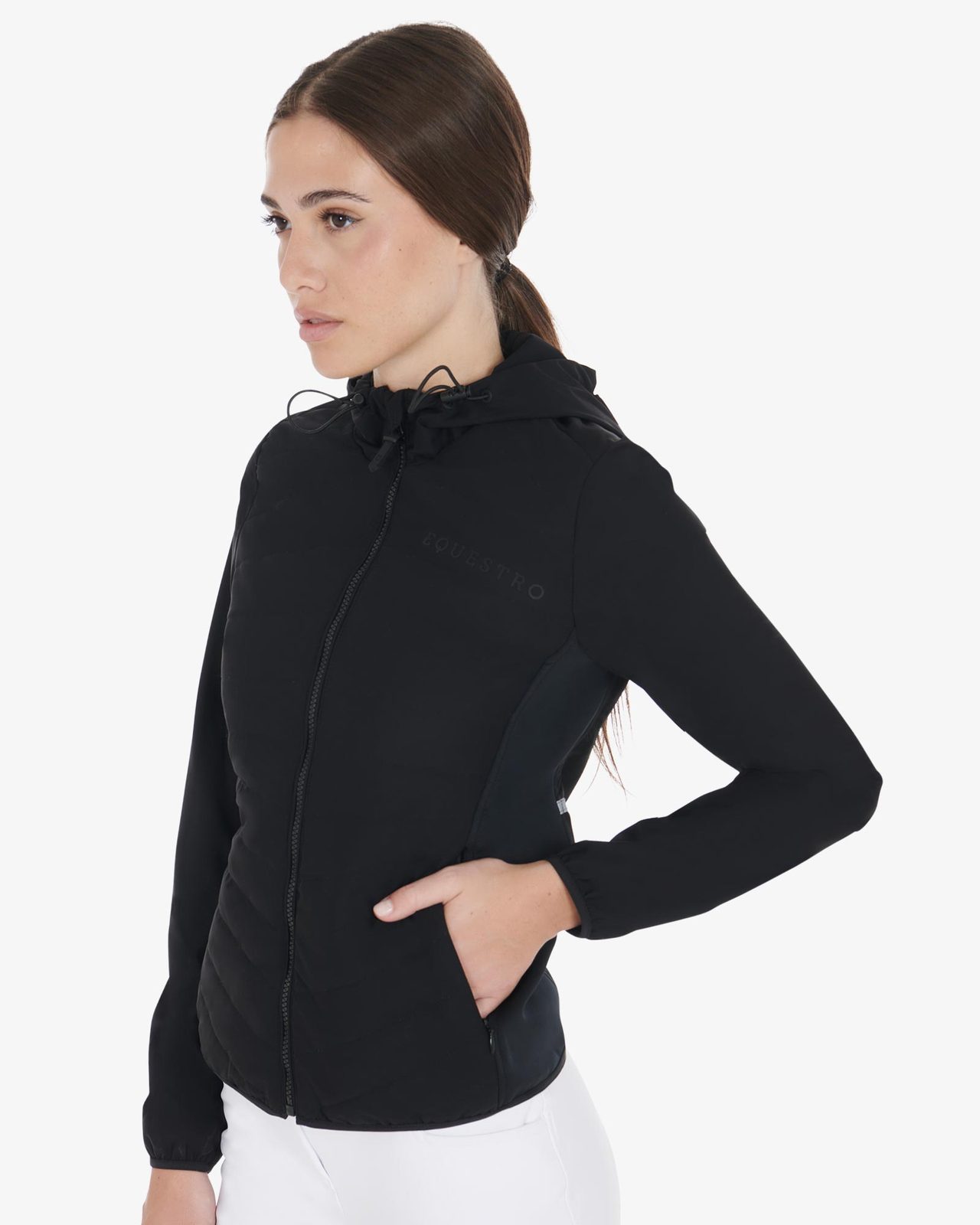Women's down jacket in technical blend