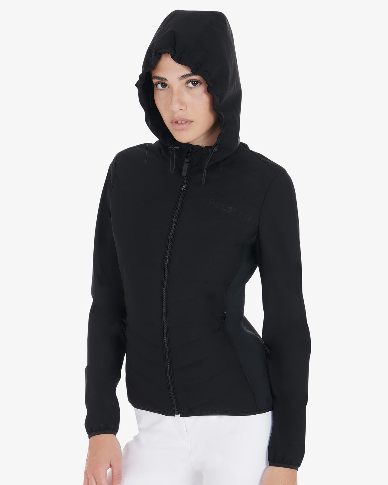 Women's down jacket in technical blend