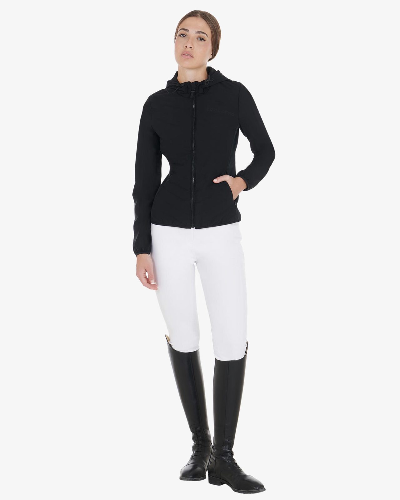 Women's down jacket in technical blend